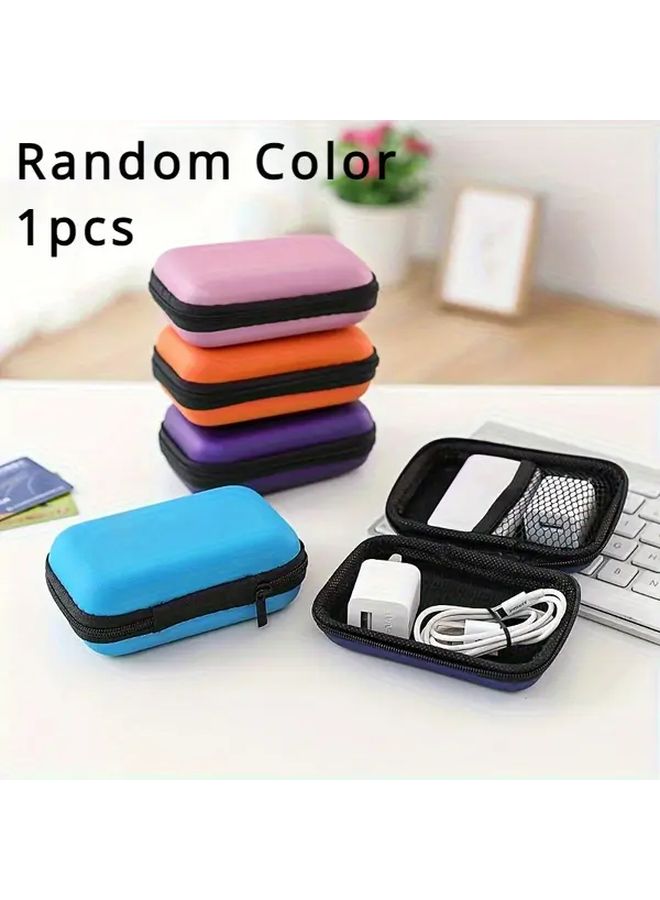 Random Color Portable Anti Fall Cable Management Box with Zipper Closure Durable Plastic Cord Organizer for Home Office Travel - Image 2