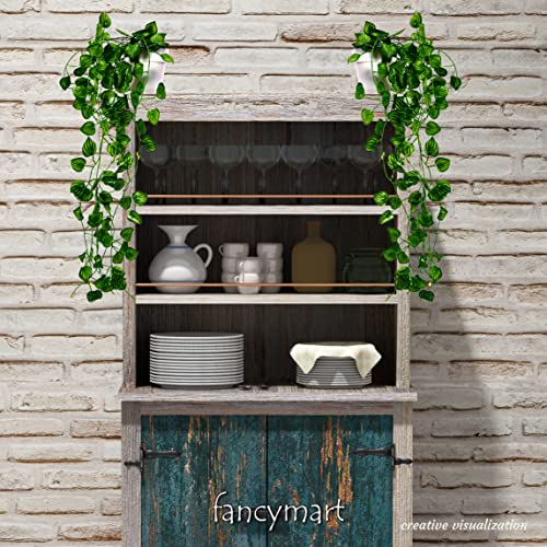 fancymart Pack of 2 Artificial Falling Vine Plants with Small Pot: Natural Touch & Feel - Ideal for Home and Office Decor (60 x 25 x 20 cm, Green) - Image 3