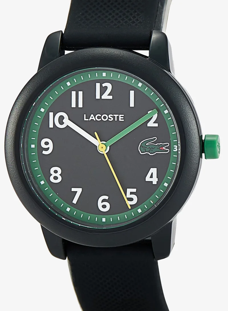 Lacoste 12.12 Kids Collection Analog Quartz Watch For Kids With Black Silicone Bracelet - 2030042