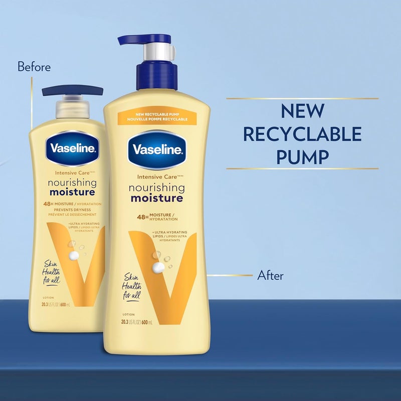 Vaseline Intensive Care Nourishing Moisture Body Lotion 3 Pk Made with UltraHydrating Lipids  Pure Oat Extract for Dry Skin for Nourished HealthyLooking Skin 203 oz - Image 3