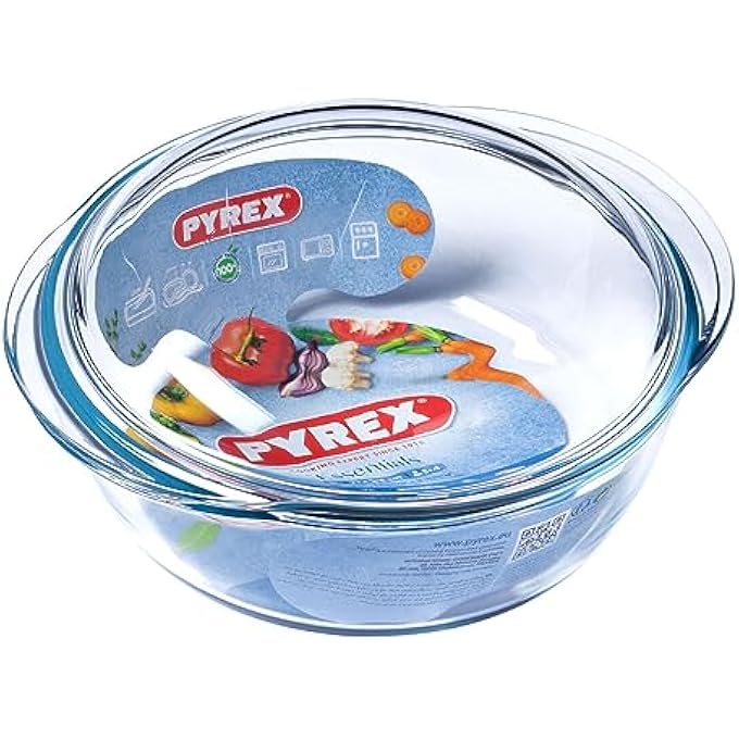 rayihni Glass Round Casserole With Lid Lt32 Cm26Xh10 House And Kitchen - Image 3