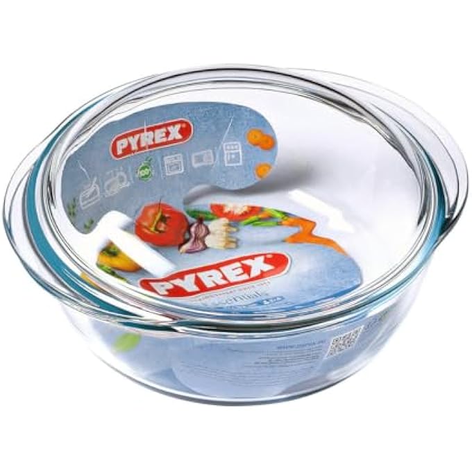 rayihni Glass Round Casserole With Lid Lt32 Cm26Xh10 House And Kitchen - Image 2