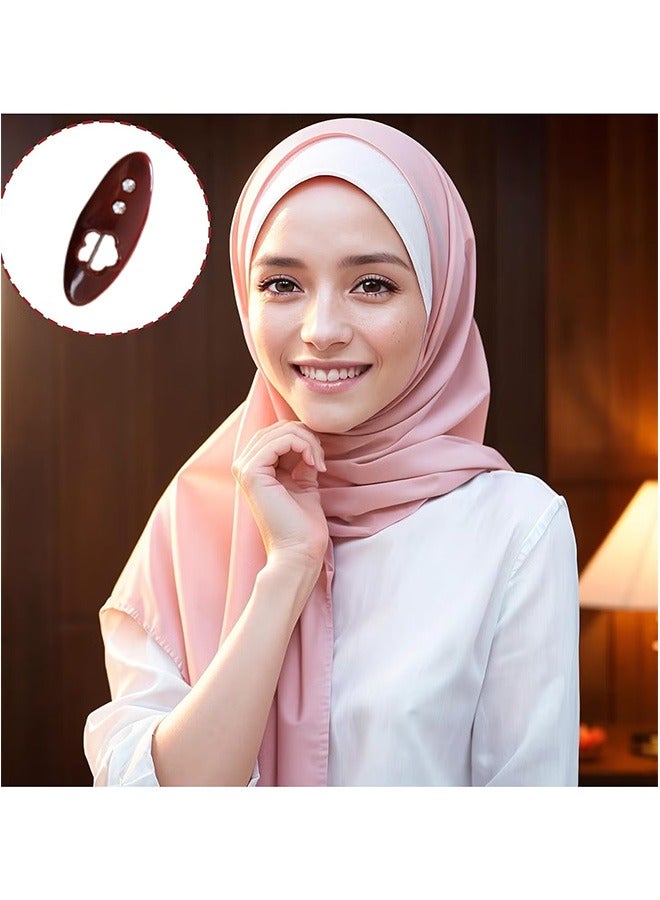 GMORO 18 Pcs 6 Color Fashion Hijab Pins, Assorted Scarf Safety Pins, Brooch Pins Scarf Pins Clips Safety Locking, Baby Cloth Nappy Pin for Women Muslim Scarf Clothing, Hollow Mixed Color with Rhinestone - Image 5