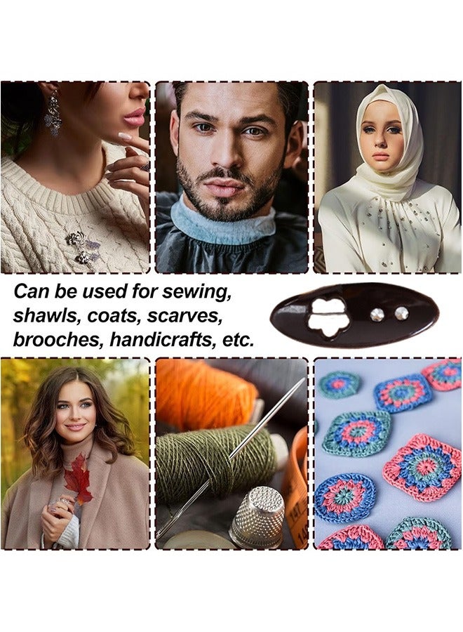 GMORO 18 Pcs 6 Color Fashion Hijab Pins, Assorted Scarf Safety Pins, Brooch Pins Scarf Pins Clips Safety Locking, Baby Cloth Nappy Pin for Women Muslim Scarf Clothing, Hollow Mixed Color with Rhinestone - Image 4