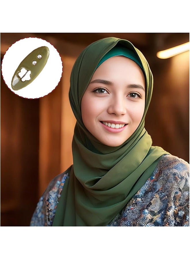 GMORO 18 Pcs 6 Color Fashion Hijab Pins, Assorted Scarf Safety Pins, Brooch Pins Scarf Pins Clips Safety Locking, Baby Cloth Nappy Pin for Women Muslim Scarf Clothing, Hollow Mixed Color with Rhinestone - Image 2