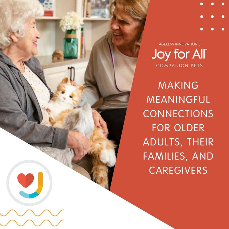 JOY FOR ALL Companion Pet for Seniors - Lifelike Animatronic Cat - Realistic Soft-Touch Fur & Purring - Therapy Stuffed Animal - Toy for Alzheimer's & Dementia - Orange Tabby - Image 5