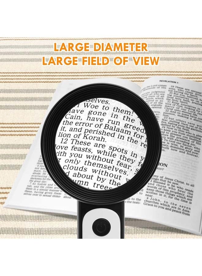 Magnifying Glass with Light, 30X Handheld Large 18LED Cold and Warm Light with 3 Modes, Illuminated Magnifier for Seniors Reading, Inspection, Coins, Jewelry, Exploring