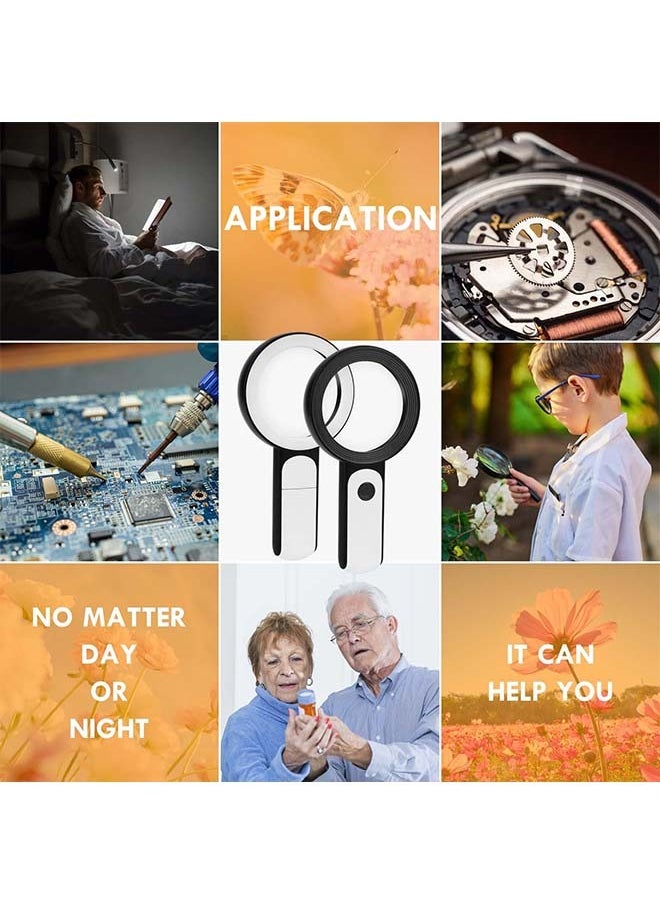Magnifying Glass with Light, 30X Handheld Large 18LED Cold and Warm Light with 3 Modes, Illuminated Magnifier for Seniors Reading, Inspection, Coins, Jewelry, Exploring