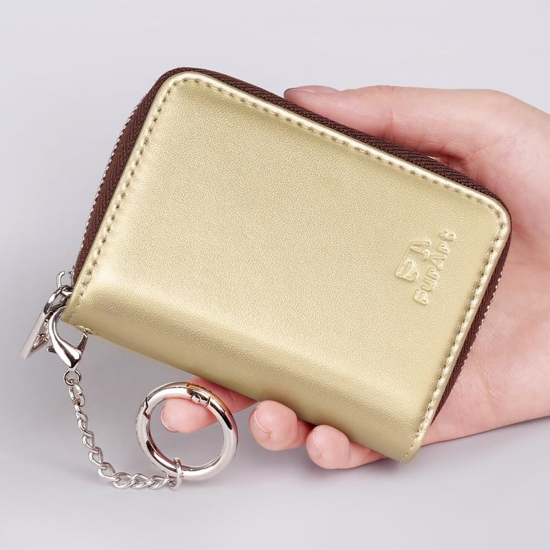 FurArt Zipper Wallet Women, RFID Blocking Credit Card Wallet, Business Card Holder, Compact Size KeyChain Wallet - Image 4