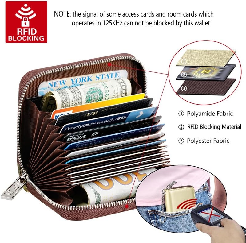FurArt Zipper Wallet Women, RFID Blocking Credit Card Wallet, Business Card Holder, Compact Size KeyChain Wallet - Image 5