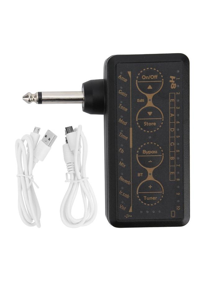 Guitar Headphone Amplifier Chargeable Recordable Portable Distortion Sound Card Effect Amp