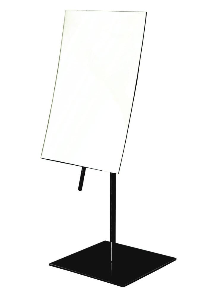 RECTANGULAR TABLETOP VANITY MAKEUP MIRROR 3X MAGNIFICATION WITH BLACK FINISH 5INCH BY 8INCH VANITY MIRROR PIVOT ADJUSTMENT MODEL JP358BK