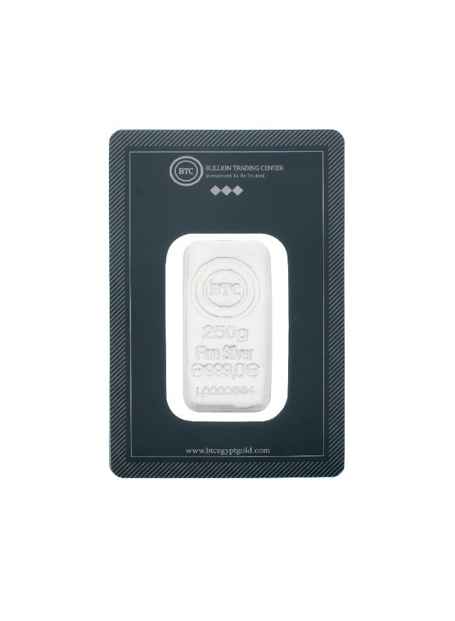 BTC 250 Grams Silver Bar - Image 1