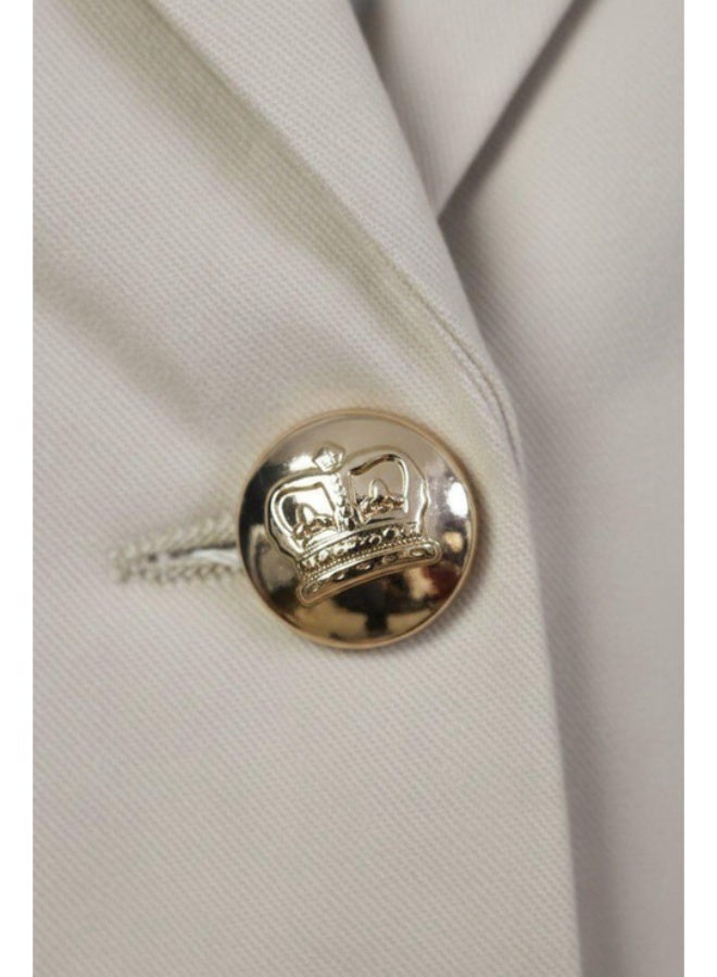 RALPH LAUREN Women's Beige Blazer Jacket with Luxury Crest Embroidery | Premium Cotton Material & Tailored Fit | Business & Stylish Look for Office & Outdoor - Image 2