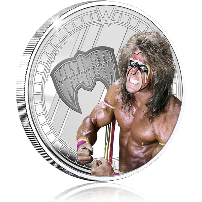 عملة تذكارية رسمية 32 مم من المحارب النهائي WWE - تكريم للمحارب النهائي ورمز التسعينيات - إصدار محدود للمشجعين وجامعي التحف - Image 4