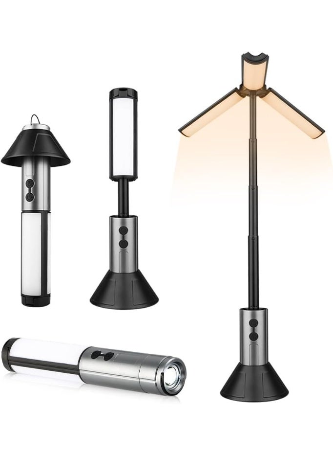 JOUDIYA Camping Lantern, 3000 mAh Telescopic Camping Light, Rechargeable LED Multifunctional Lamp with Hooks 3 Model Torch for Camping, Hiking - Image 1