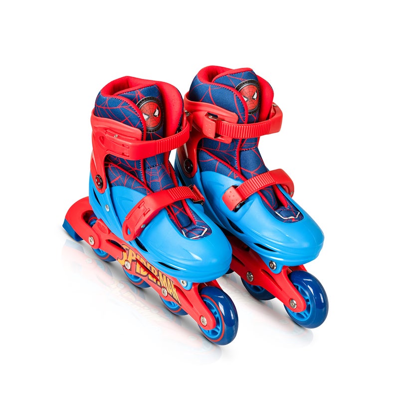 Spartan Spiderman 2‑in‑1 Skates for Kids Size XS 27–30 | Convertible Roller to Inline Skates | Durable Plastic Chassis & Hardshell Boot | 64mm PVC Wheels | 608Z Bearings | Marvel Fun – SP‑1027 - Image 1