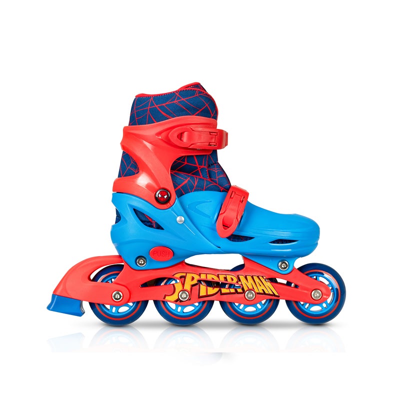 Spartan Spiderman 2‑in‑1 Skates for Kids Size XS 27–30 | Convertible Roller to Inline Skates | Durable Plastic Chassis & Hardshell Boot | 64mm PVC Wheels | 608Z Bearings | Marvel Fun – SP‑1027 - Image 3