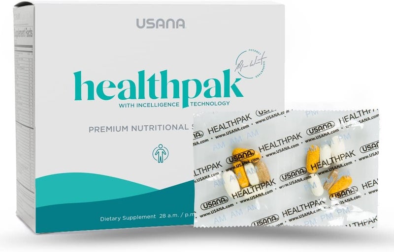 USANA HealthPak with InCelligence Technology and Essential Nutrients and Antioxidants to Support Total Body Health  Convenient Daily AMPM Packets  56 Packets  28 Day Supply - Image 1