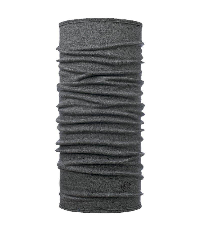 Buff Midweight Merino Wool Neck Gaiter, 100% Ethically Sourced Wool, Versatile, Temperature Regulating Face Mask, Light Grey Mela, Adult Size - Image 1