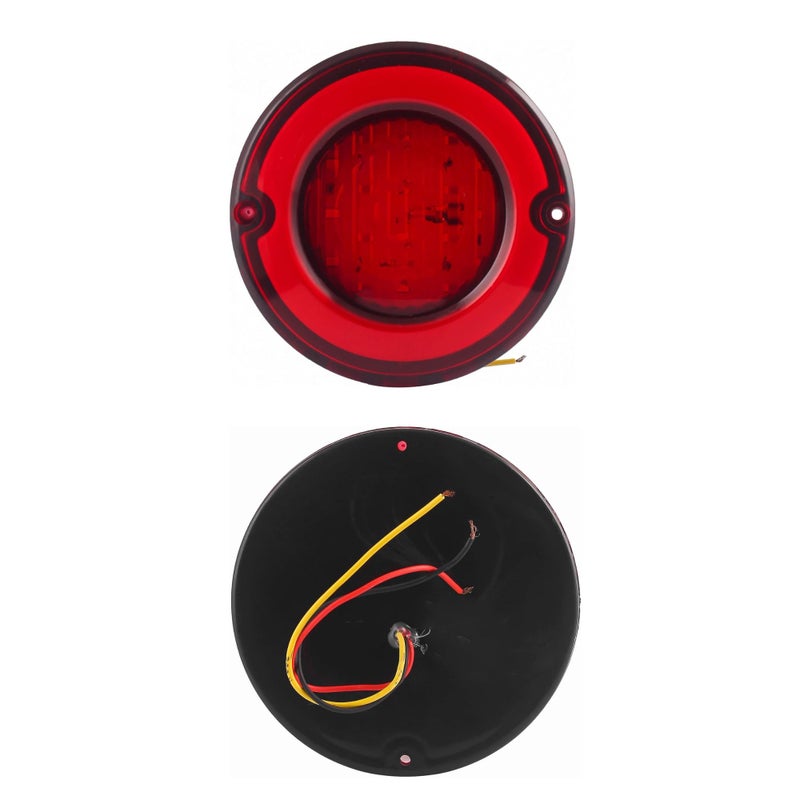APSMOTIV أضواء خلفية قديمة APSMOTIV 12V، 127 مم قطر كبير مجموعة أضواء خلفية دائرية LED مصباح خلفي مدمج أضواء توقف وكسر خلفية مناسبة لحافلات إيفيكو ومركبات أخرى أضواء حقيقية 2-قطعة - Image 2
