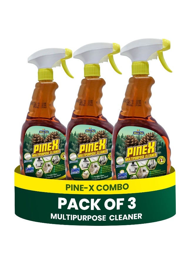 Silver Pot 3 pcs Pine Multipurpose Cleaner Spray - 946ml x 3 - Quick & Easy Antibacterial All Surface Cleaner for Hygienic & Sparkling Clean - Image 1