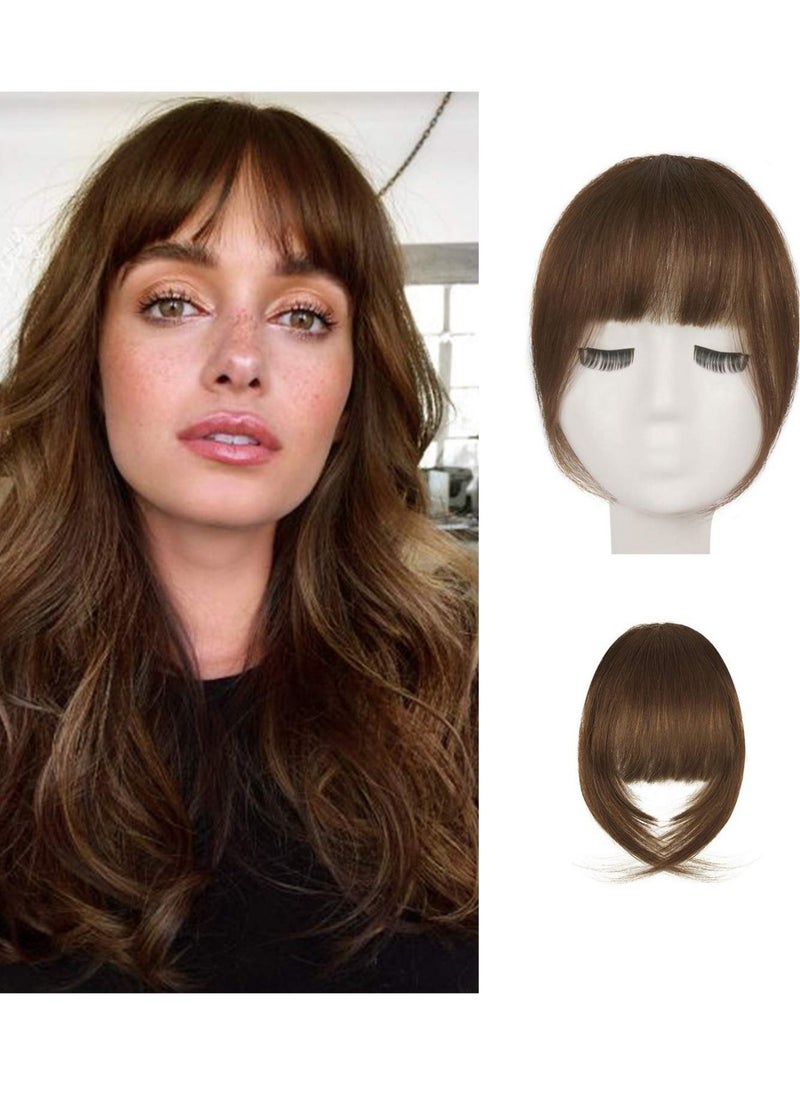 Captaintech Clip in Bangs, Human Hair Bangs Extensions French Neat with Temples on Fringe Real for Women Natural Color Washable Dyeable  - Image 1