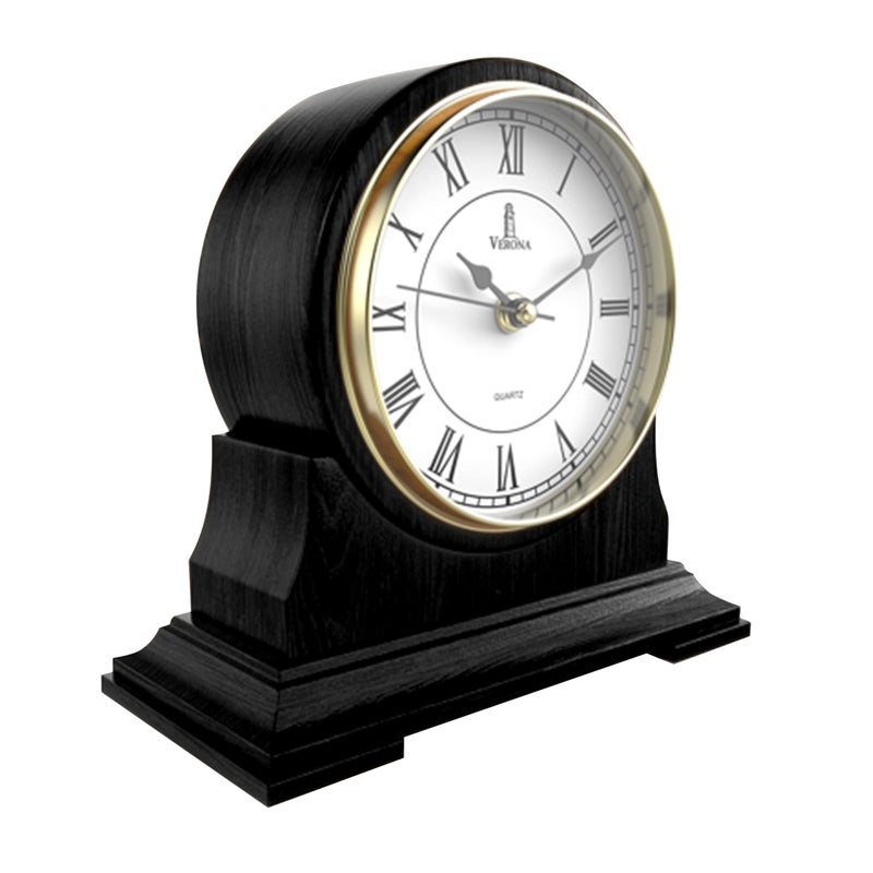 Lovely Home Essentials Mantel Clock for Living Room  Black Wood Mantle Clock Battery Operated  Silent Wooden Mantle Clock for Living Room Decor Above Fireplace Mantel Office Table Shelf  Home Dcor Gift 9x85 