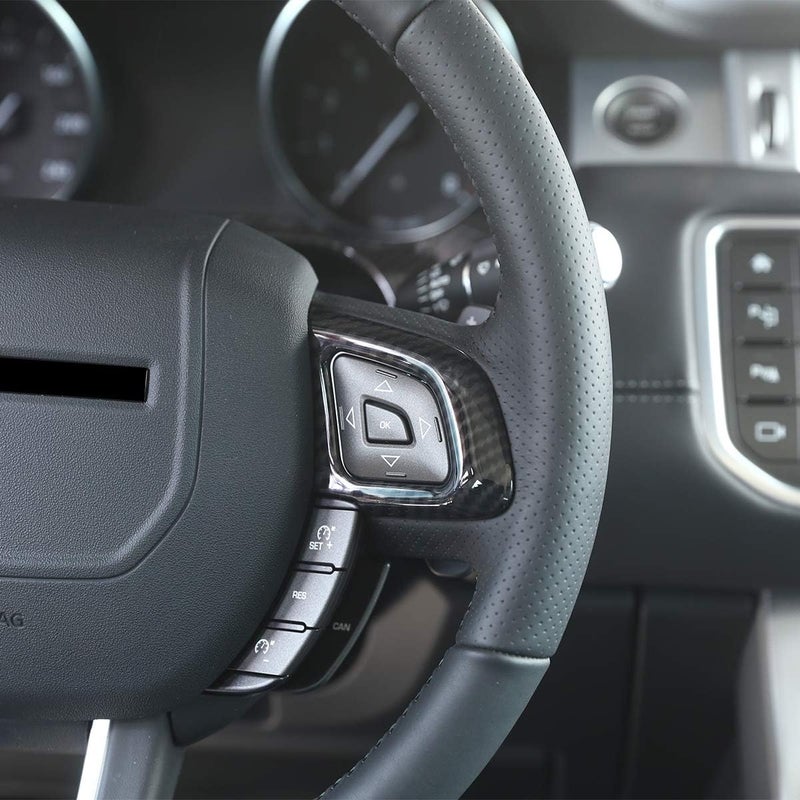 CHEYA ABS Carbon Fiber Style Steering Wheel Button Frame Trim for Land Rover Range Rover Evoque 2012-2017 - Image 3