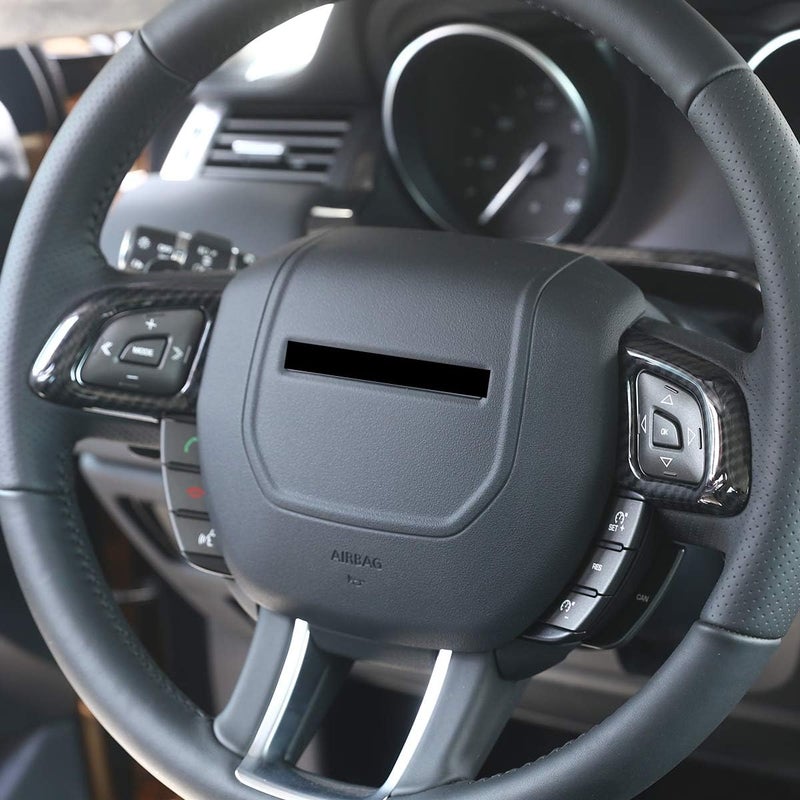 CHEYA ABS Carbon Fiber Style Steering Wheel Button Frame Trim for Land Rover Range Rover Evoque 2012-2017 - Image 4