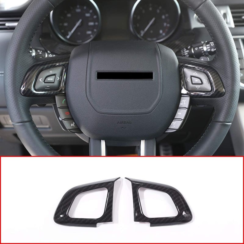 CHEYA ABS Carbon Fiber Style Steering Wheel Button Frame Trim for Land Rover Range Rover Evoque 2012-2017 - Image 2