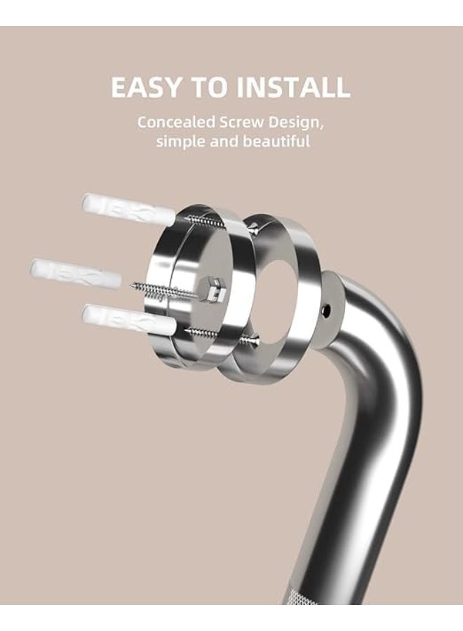 32 Inch Anti Slip Shower Grab Bar, 2 Pack Stainless Steel Bathroom Grab Bar, Brushed Nickel Knurled Bathroom Balance Bar,Safety Hand Rail Support Handicap Elderly Senior Assist Bath Handle - Image 5
