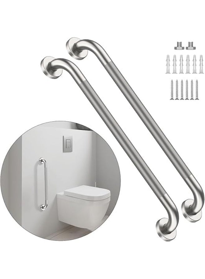 32 Inch Anti Slip Shower Grab Bar, 2 Pack Stainless Steel Bathroom Grab Bar, Brushed Nickel Knurled Bathroom Balance Bar,Safety Hand Rail Support Handicap Elderly Senior Assist Bath Handle - Image 1