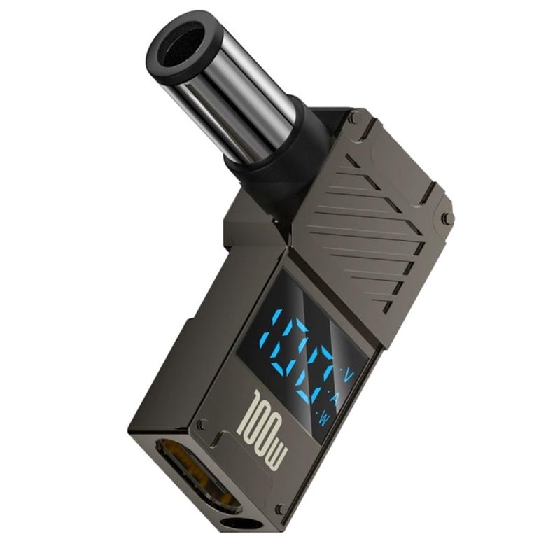 Tobo محول شحن لابتوب USB C إلى 7.4 مم نوع أنثوي C إلى ذكر DC 7.4 × 5.0 مم قابس برميل محول 100 واط PD طاقة شاحن موصل Dll TD-1265CC، أسود - Image 1