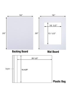 Falling In art Falling in Art 5 Pack Acid Free 16x20'' White Picture Mats Board Show Kit for 11x14'' Pictures, 4-Ply Beveled Pre-Cut Photo Boards with Backing Board and Plastic Clear Bags  - Image 2