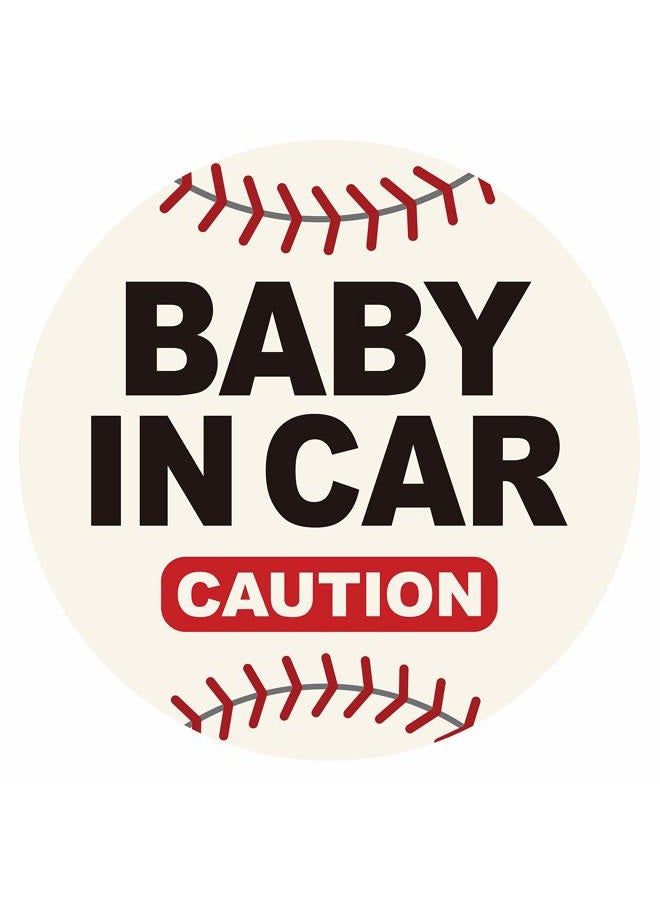 GEEKBEAR Baby in Car Magnet (Baseball) - Circle Type, Reflective, and Eye-Catching Design for Parents with Young Children - Image 1