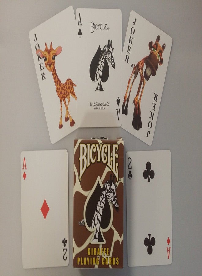 Bicycle USPC Bicycle Giraffe Deck - Brown Yellow White Skin Back Design - Image 3