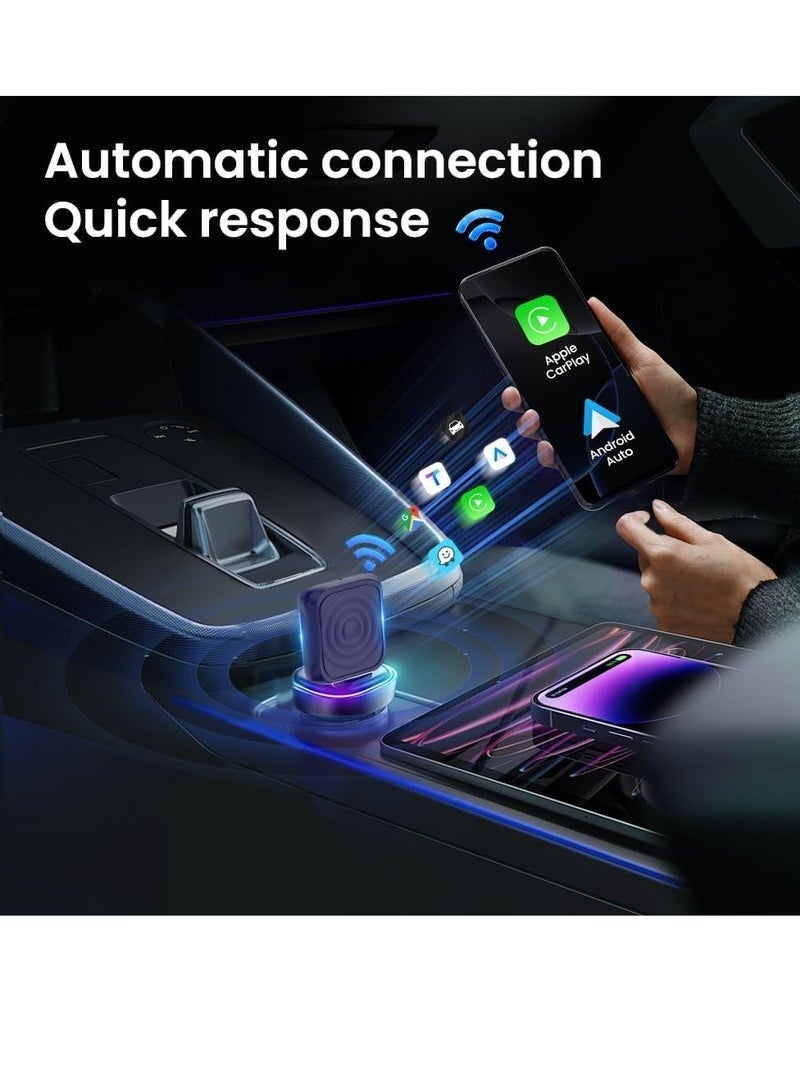 Carlinkit 2-in-1 Mini Wireless CarPlay & Android Auto Adapter – Converts Wired iOS 10+ and Android 11+ to Wireless, Plug-and-Play USB Connector, Supports Navigation, Music, and Calls in Your Car - Image 4