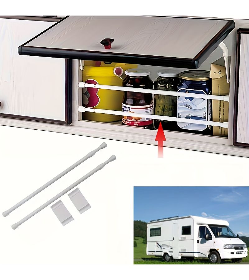 1pc RV Cabinet Wardrobe Rod Refrigerator Movable Telescopic Partition Plate 11 42 Inch To 19 29 Inch Detachable And Adjustable RV Modification Parts - Image 1