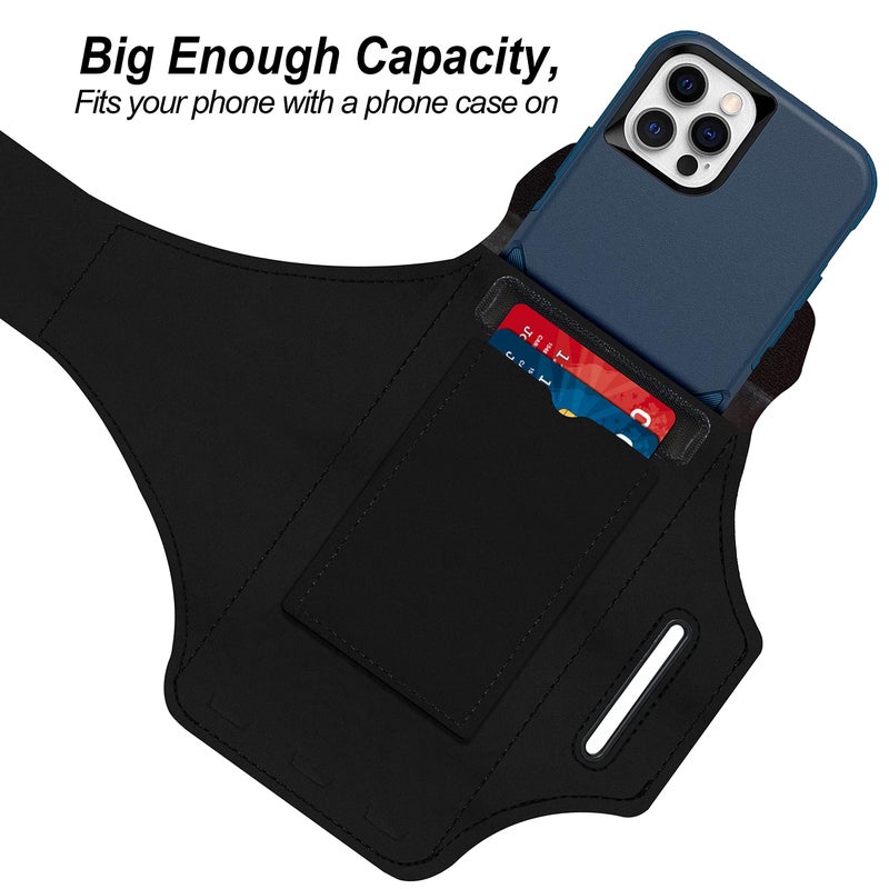 RUNBACH Armband for Samsung Galaxy S24 Ultra/S23 Ultra/S22 Ultra/S21 Ultra/S20 Ultra/S24+/S23+/S22+/S21+/S20+/S10+/S9+/S8+, with Zipper Pocket for for Galaxy Buds and Car Key(Black) - Image 3