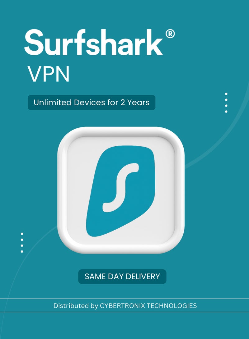 Surfshark VPN | Unlimited Devices for 2 Years | Digital License | SAME DAY DELIVERY