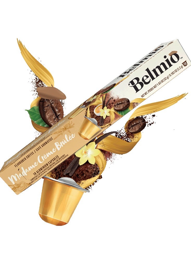 Belmio Madame Creme Brulee Coffee Capsules, Intensity 6, Compatible with Nespresso Machine, 10 Capsules in 1 Sleeve - Image 1