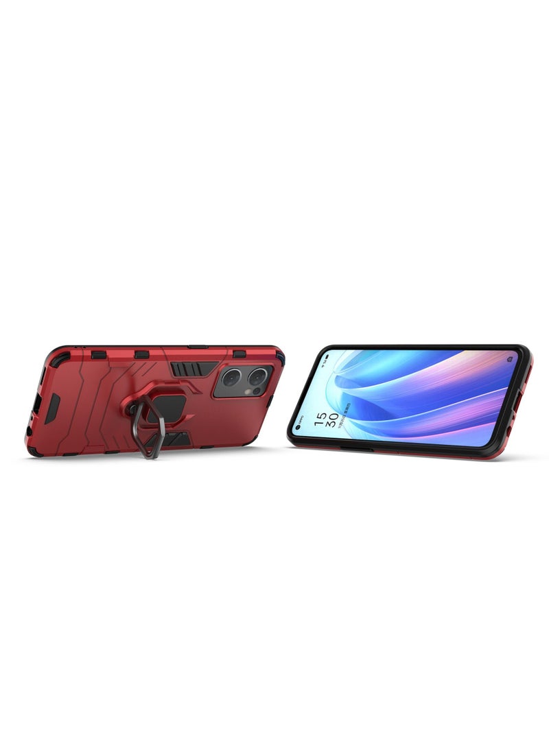 Red Protective Cover With Ring Bracket For Oppo - Image 3