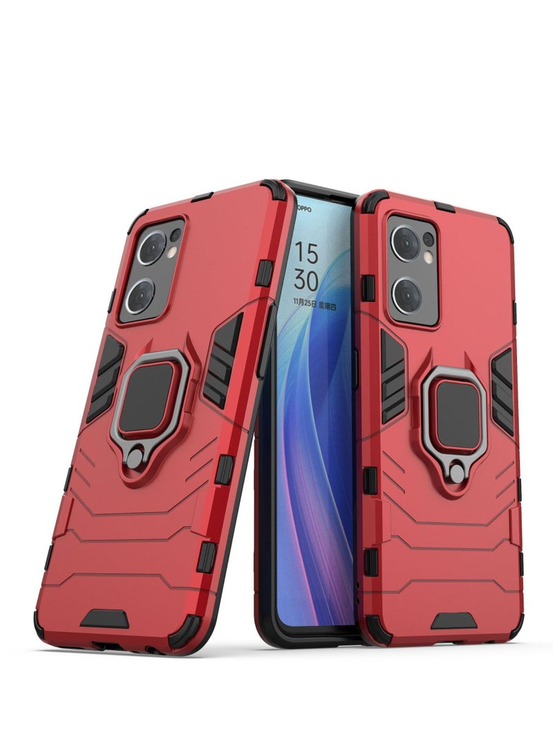 Red Protective Cover With Ring Bracket For Oppo - Image 1