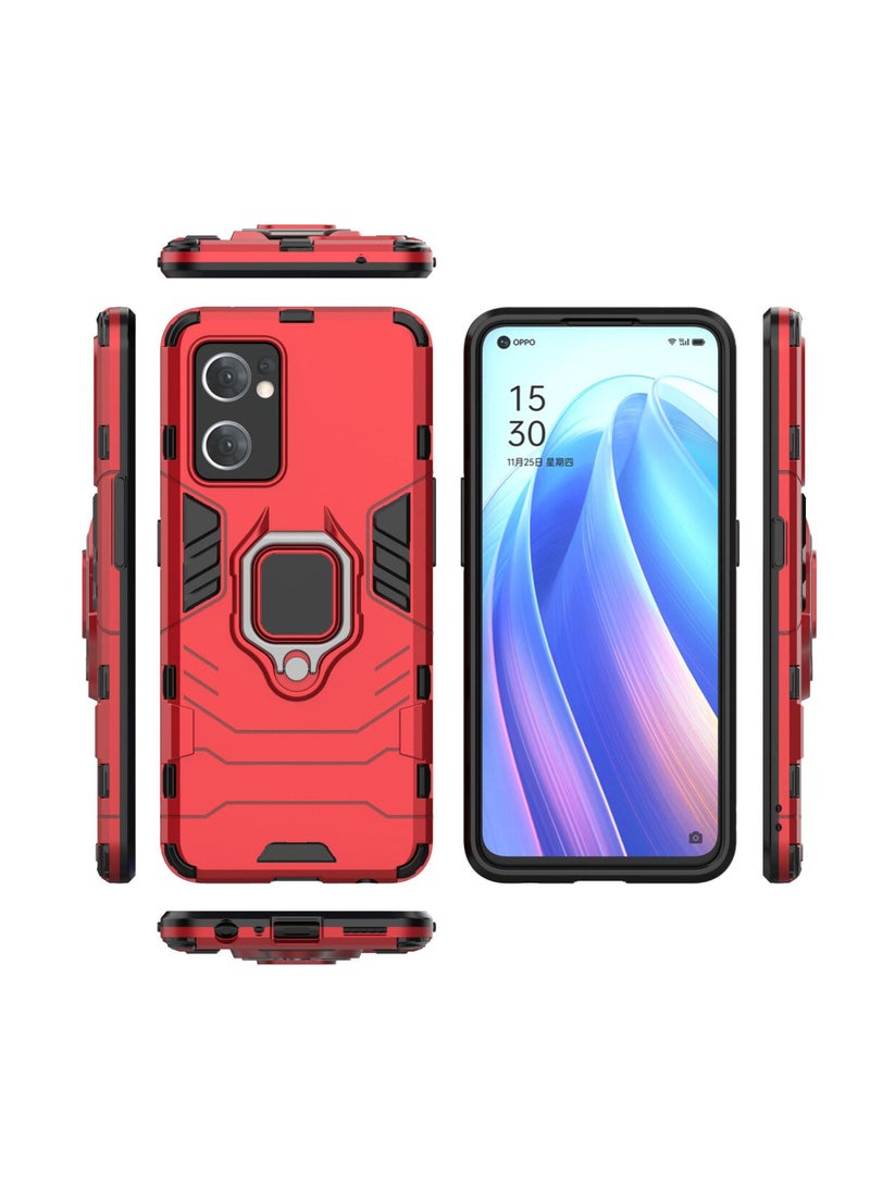 Red Protective Cover With Ring Bracket For Oppo - Image 2