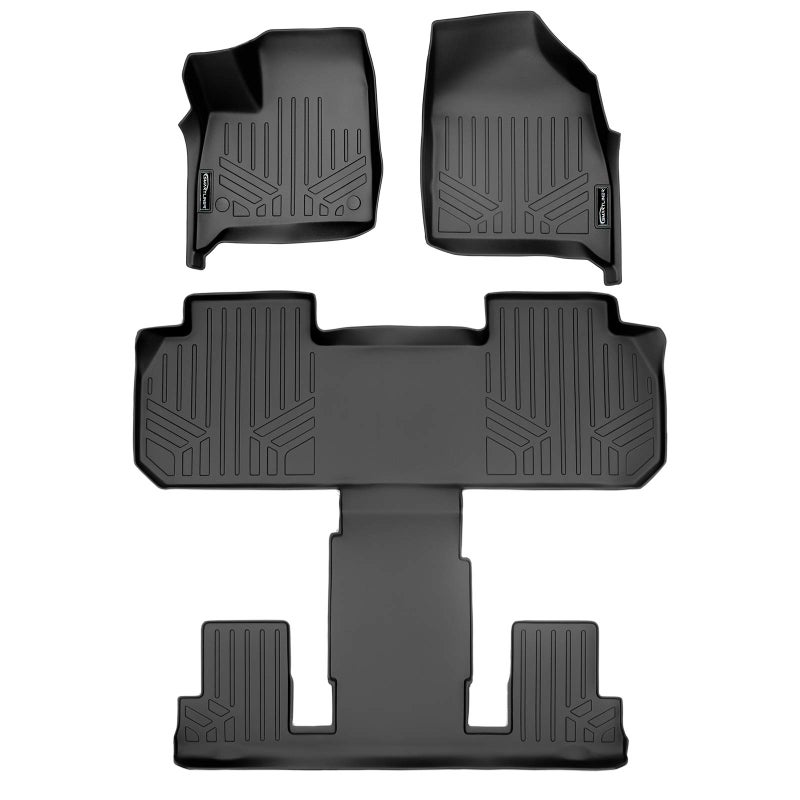 MAX LINER A0345/B0345 3 Row Floor Mats Set for 2018-2019 Buick Enclave - Black