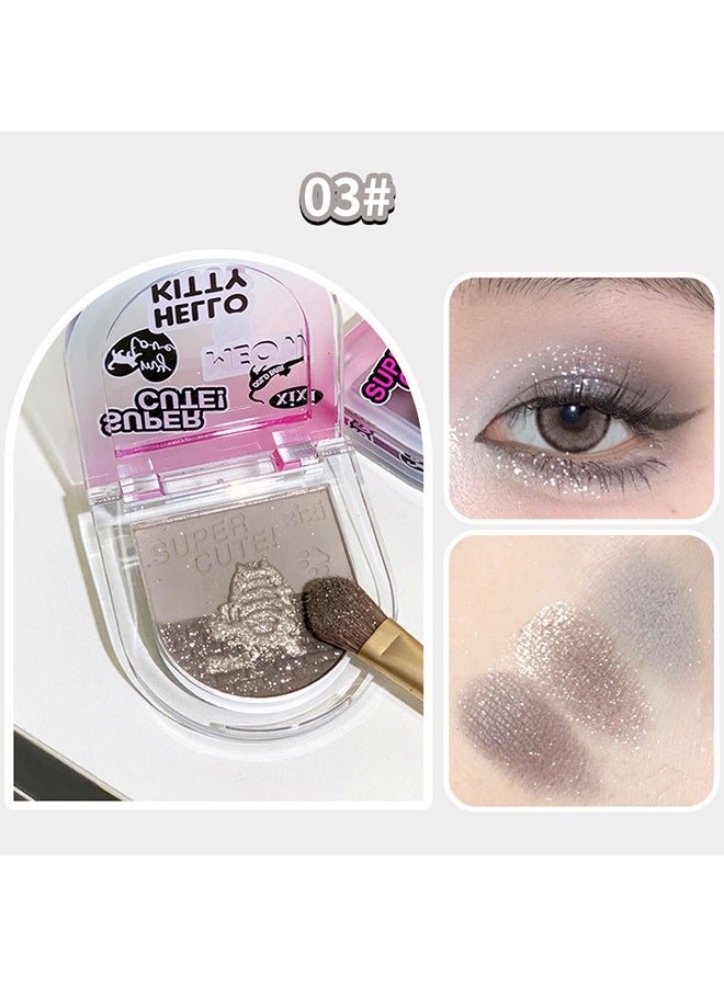 XIXI 3 Color Eyeshadow Palette-Eyeshadow and Highlighter Palette, 3 in 1 Makeup Powder Palette, Cruelty-Free Matte Eyeshadow, Shimmer Illuminator Highlighters for a Glowing Look,#03 Smoky grey - Image 2