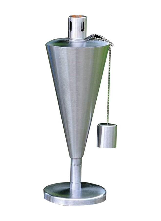 LIVING ACCENTS - Stainless Steel Durable and Elegant Tabletop Cone Garden Torch Silver 27 cm GF-206 - Image 1