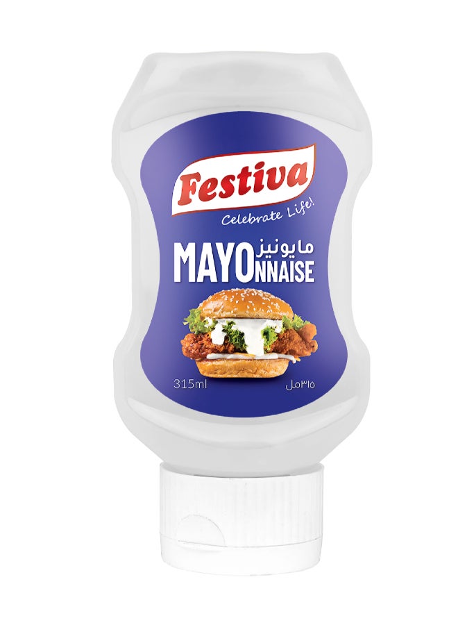 Festiva Mayonnaise 315ml Squeezy Bottle - Creamy Mayo Sandwich Spread for Burgers, Sandwiches, Wraps and Snacks - Dip and Dressing - Image 1