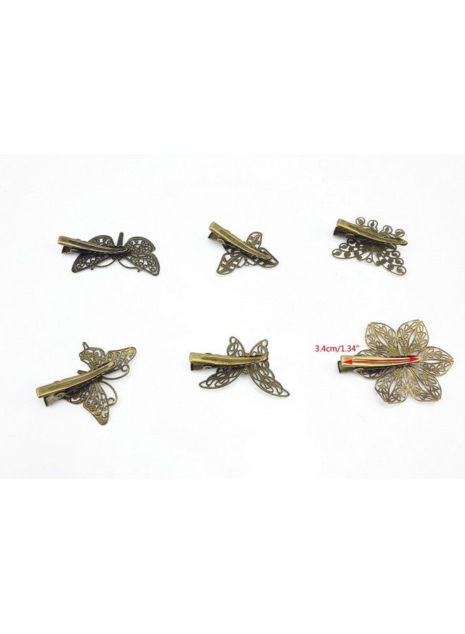 Yueton ?Pack Of 6 Vintage Hairpin Butterfly Dragonfly Flower Shape Hair Clip Headwear Lady Hair Accessories - Image 2